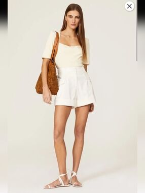 Derek Lam White Cargo Shorts Size 44